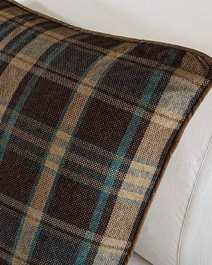 Woolrich Rustic Lodge Cabin Comforter Set - All Season Down Alternative Warm Bedding Layer and Matching Shams, Oversized Queen, Hadley Plaid, Multi - LeafyLoom