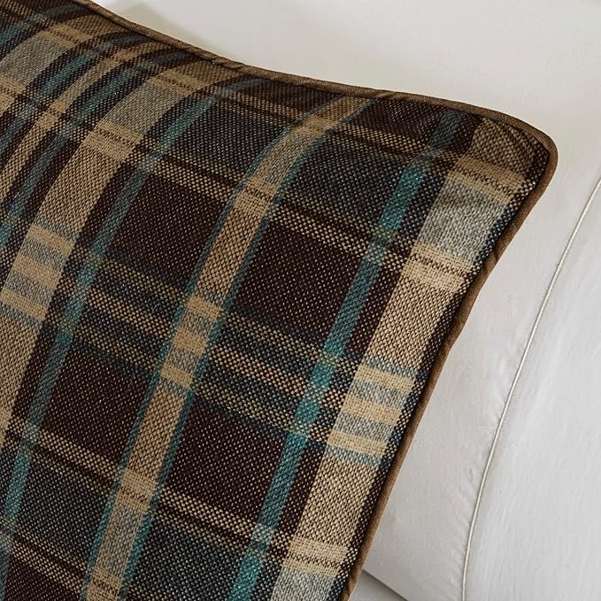 Woolrich Rustic Lodge Cabin Comforter Set - All Season Down Alternative Warm Bedding Layer and Matching Shams, Oversized Queen, Hadley Plaid, Multi - LeafyLoom