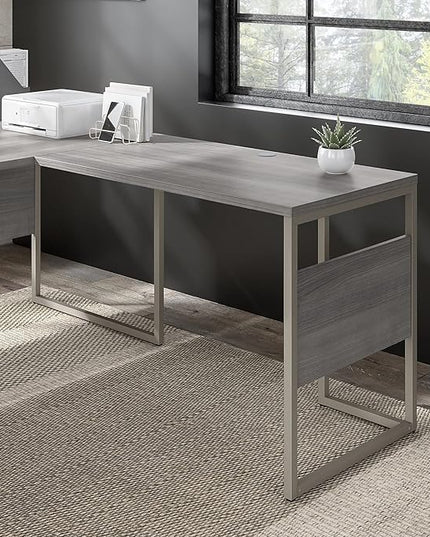Bush Business Furniture Hybrid Desk Return/Bridge, 42W x 24D, Platinum Gray - LeafyLoom