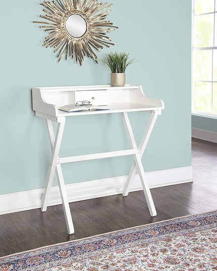 Linon Home Décor Mable White Folding Desk - LeafyLoom