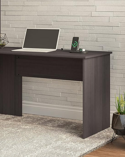 Bush Furniture Cabot 42W Shell Desk Return, 48W x 24D, Heather Gray - LeafyLoom