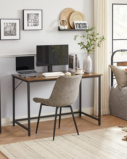 VASAGLE Computer Desk, Gaming Desk, Home Office Desk, for Small Spaces, 23.6 x 47.2 x 29.5 Inches, Industrial Style, Metal Frame, Rustic Brown and Black ULWD039B01 - LeafyLoom