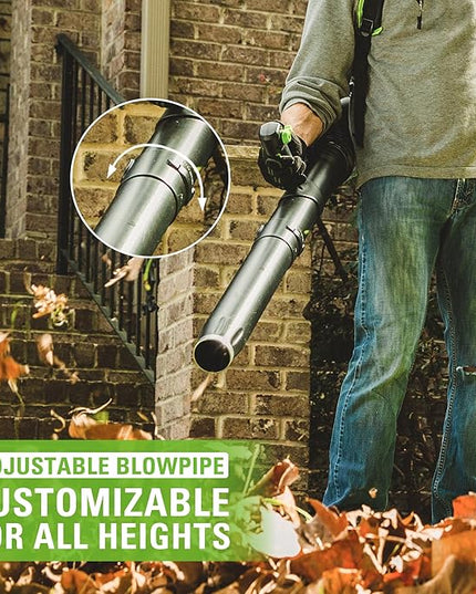 Greenworks 80V (180 MPH / 610 CFM / 75+ Compatible Tools) Cordless Brushless Backpack Blower, 5.0Ah Battery and Rapid Charger Included - LeafyLoom