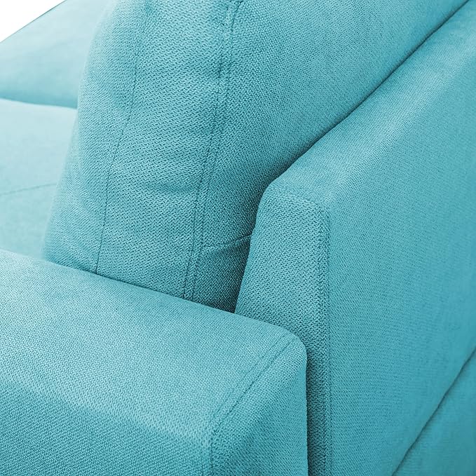L-Shaped Sectional Couches with 66.5'' Chaise Lounge & Storage Ottoman Modular Room Sofas for Home Office Apartment, Large Living Furniture, 97'' Left Hand Facing, Green Linen - LeafyLoom