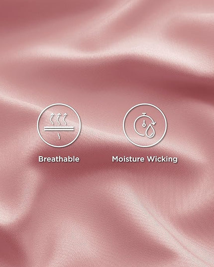 Bedsure King Size Sheet Set, Cooling Sheets King, Rayon Derived from Bamboo, Deep Pocket Up to 16", Breathable & Soft Bed Sheets, Hotel Luxury Silky Bedding Sheets & Pillowcases, Blush Pink - LeafyLoom