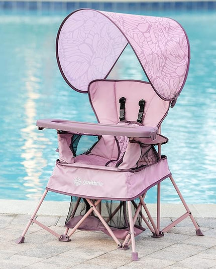 Baby Delight Go with Me Venture Portable Chair | Indoor and Outdoor | Sun Canopy | 3 Child Growth Stages | Canyon Rose - LeafyLoom