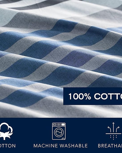 Nautica Comforter Set Cotton Reversible Bedding with Matching Sham, Home Decor for All Seasons, Dorm Room Essentials, Twin, Rendon Charcoal - LeafyLoom