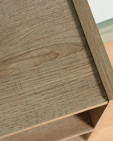 Sauder Beginnings 3 Bookcase/Book Shelf, L: 24.57" x W: 11.50" x H: 35.28", Summer Oak - LeafyLoom