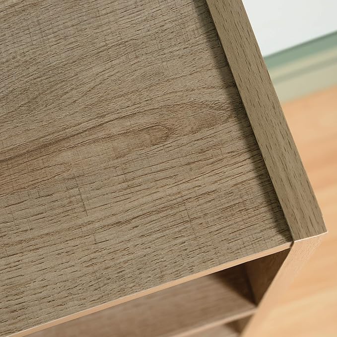Sauder Beginnings 3 Bookcase/Book Shelf, L: 24.57" x W: 11.50" x H: 35.28", Summer Oak - LeafyLoom