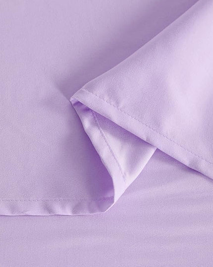 NTBAY Twin Comforter Set with Sheets, 5 Pieces Soft and Breathable Twin Bedding Set, Twin Bed in a Bag, Down Alternative Comforter Set Solid Color All Season, Kids Bedding Set, Light Purple - LeafyLoom