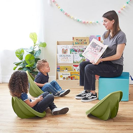 ECR4Kids Leaf Floor Seat, Rocker Chair, Fern Green, 6-Piece - LeafyLoom