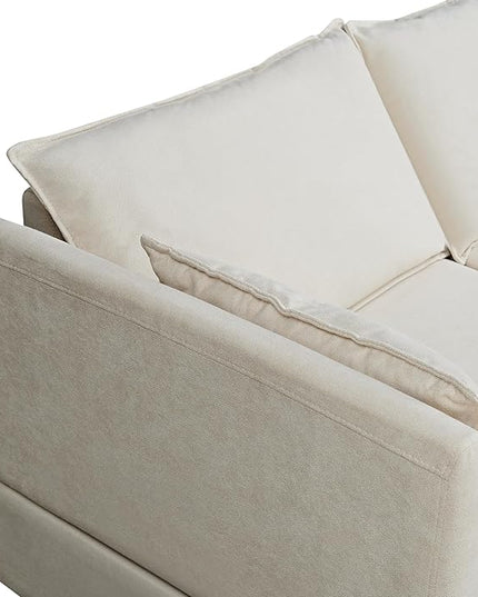 115.1" Modern Large U-Shape Modular Sectional Sofa with Reversible Chaise and Storage Seat, Convertible Sleeper Couch Bed for Living Room, Apartment, Office, Beige, 115.1 Inch - LeafyLoom