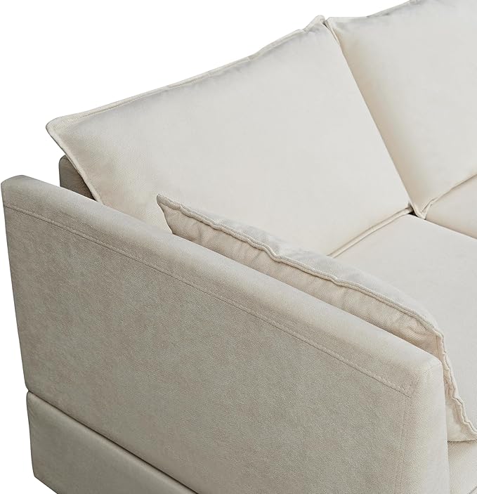 115.1" Modern Large U-Shape Modular Sectional Sofa with Reversible Chaise and Storage Seat, Convertible Sleeper Couch Bed for Living Room, Apartment, Office, Beige, 115.1 Inch - LeafyLoom
