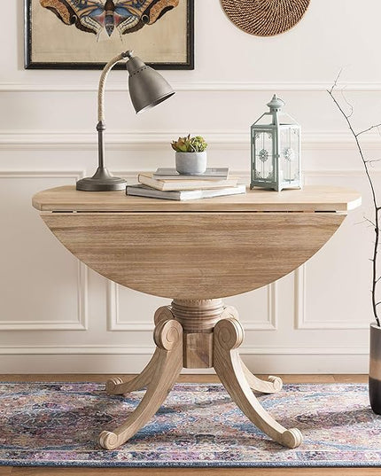 Safavieh Home Forest Traditional Rustic Natural Drop Leaf Dining Table - LeafyLoom