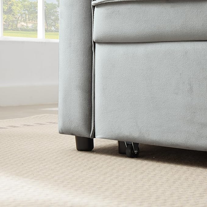 64" Oversized Loveseat Sofa Convertible Spacious Full Size Sleeper Sofabed with Pull Out Couch Bed,Cupholders,USB Charging Ports and Storage Pockets for Home Apartment Office Living Room - LeafyLoom