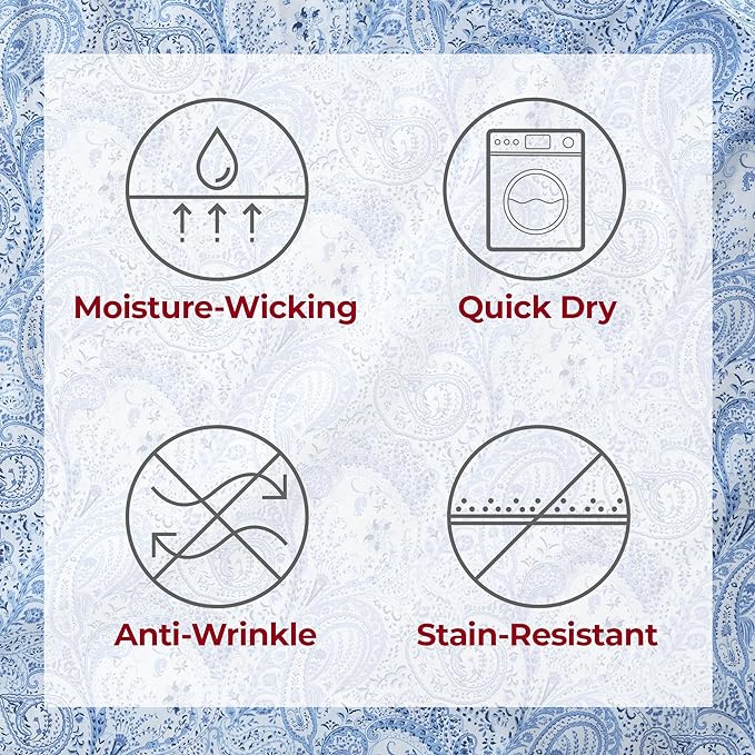 Mellanni Twin Sheets Set - 3 PC Iconic Collection Bedding Sheets & Pillowcases - Hotel Luxury, Extra Soft, Cooling Bed Sheets - Deep Pocket up to 16 inch (Twin, Paisley Blue) - LeafyLoom