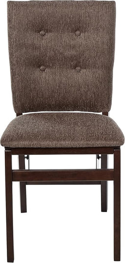 MECO STAKMORE Parson’s Folding Chair Espresso Finish, 20.25D x 17.5W x 33.875H in (Set of 2) - LeafyLoom