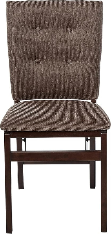 MECO STAKMORE Parson’s Folding Chair Espresso Finish, 20.25D x 17.5W x 33.875H in (Set of 2) - LeafyLoom