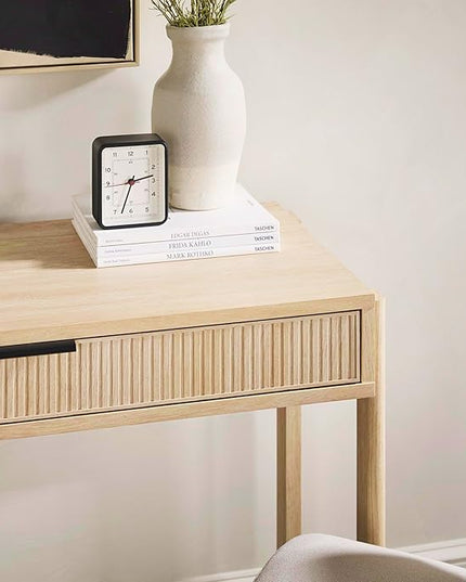 Walker Edison Office Writing and Computer Desk Spacious Desktop, Complementary in Living Spaces, 38 Inch, Reeded Coastal Oak - LeafyLoom