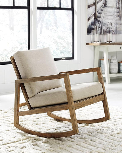 Signature Design by Ashley Novelda Coastal Upholstered Accent Chair, Beige - LeafyLoom