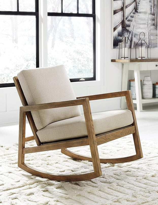Signature Design by Ashley Novelda Coastal Upholstered Accent Chair, Beige - LeafyLoom