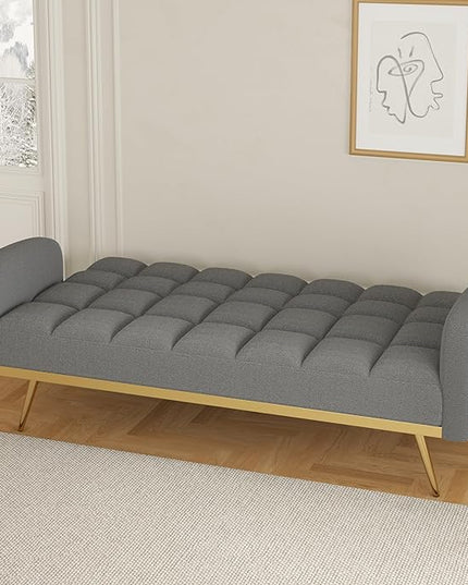 NicBex Sectional Couch Sofa with 2 Throw Pillows Sofa Bed Cloud Couch for Living Room Furniture Sets with Removable Comfortable Armrest, Modular Sofa for Living Room, Bedroom, Apartment,69" L, Gray - LeafyLoom