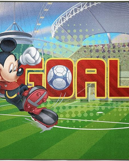 Jay Franco Disney Mickey Mouse Strike, Curve, Goal Kids Room Rug - Large Area Rug Measures 4 x 5 Feet (Offical Disney Product) - LeafyLoom