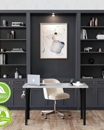 Home Office Computer Desk 47.2x23.6 inch gaming Desk, Modern and Minimalist home office desk, Home Office Desks, Study Desk, Craft table Black Metal Designed Frame, Gray Oak Board color. - LeafyLoom