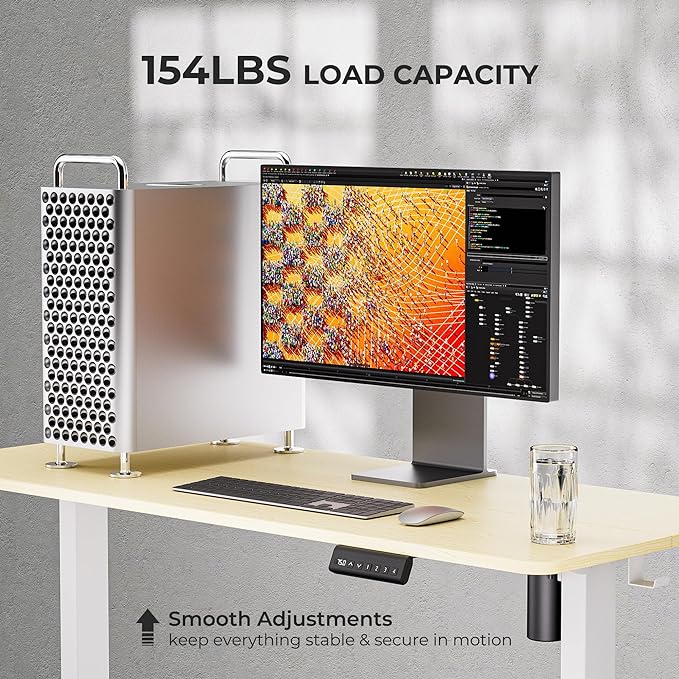 Electric Standing Desk - Adjustable Height with Memory Preset, 55 x 24 Inches Ergonomic Design Stand Up Home Office Standing Desk - LeafyLoom