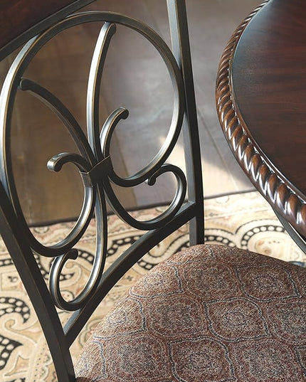 Signature Design by Ashley Glambrey Old World Dining Chair with Cushion, 4 Count,, Brown - LeafyLoom