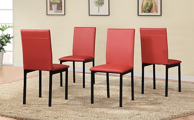 NicBex Haerin-SD-00348-LWJ Dining Chairs, 21.5"x17.5"x36", Red - LeafyLoom