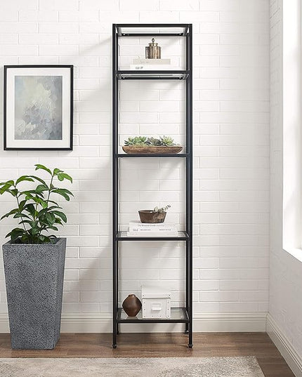 Crosley Furniture Aimee Narrow Etagere Bookcase, Oil-Rubbed Bronze - LeafyLoom