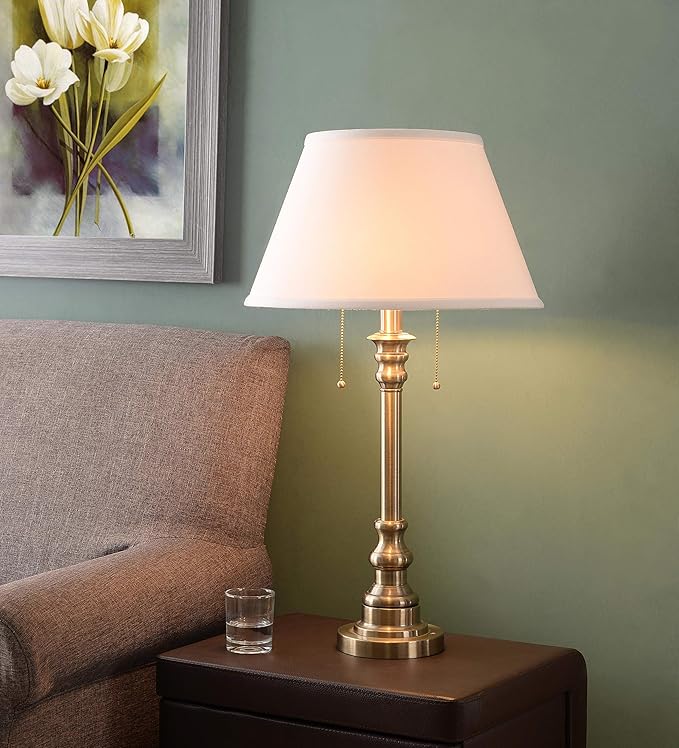 Kenroy Home 30437AB Spyglass Table Lamps, Large, Antique Brass - LeafyLoom