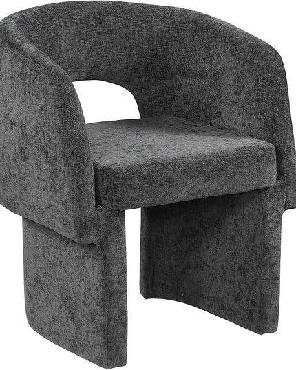 Meridian Furniture Emmet Collection Modern | Contemporary Dining Accent Chair with Rich Fabric, Steel Inner Frame, 26" W x 23.5" D x 30" H, Black - LeafyLoom