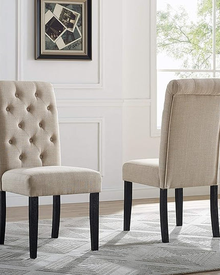 Roundhill Furniture Leviton Urban Style Dark Washed Wood Dining Set: Table, 4 Chairs and Bench, Tan - LeafyLoom