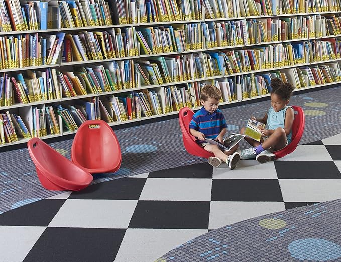 American Plastic Toys Little Kids (2-Pack, Red), Stackable, Lightweight, & Portable, Reading, Gaming, TV, Outdoor & Indoor, 50lb Max Scoop Rocker - LeafyLoom