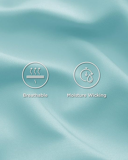 Bedsure California King Sheet Sets, Cooling Sheets, Rayon Derived from Bamboo, Deep Pocket Up to 16", Breathable & Soft Bed Sheets, Hotel Luxury Silky Bedding Sheets & Pillowcases, Blue Tint - LeafyLoom