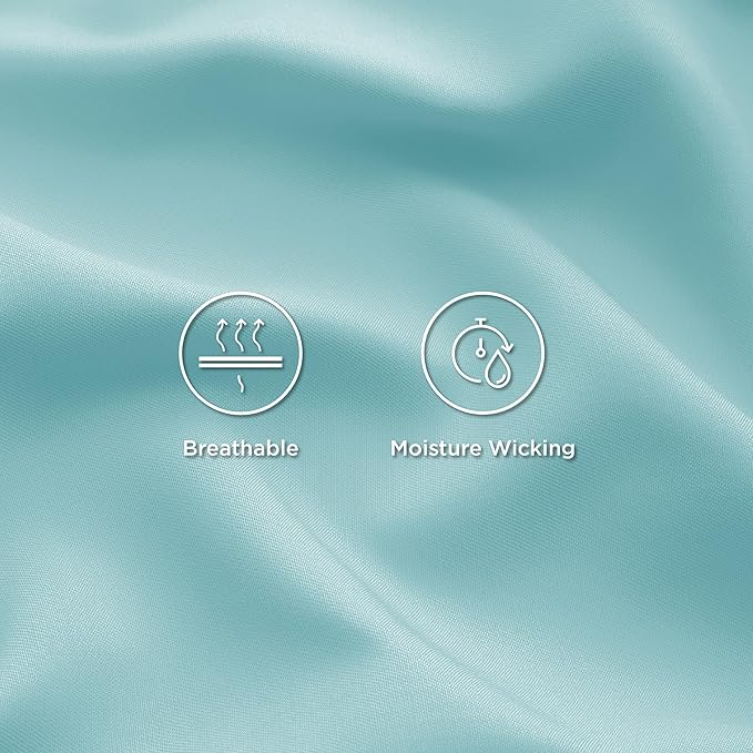 Bedsure California King Sheet Sets, Cooling Sheets, Rayon Derived from Bamboo, Deep Pocket Up to 16", Breathable & Soft Bed Sheets, Hotel Luxury Silky Bedding Sheets & Pillowcases, Blue Tint - LeafyLoom