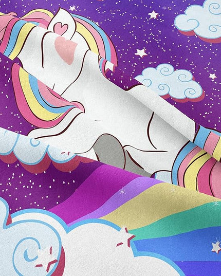 Tailor Shop Unicorn Bedding Sets Queen Size,Purple Unicorn Comforter Sets for Girls Kids Teens with 2 Pillowcase… - LeafyLoom