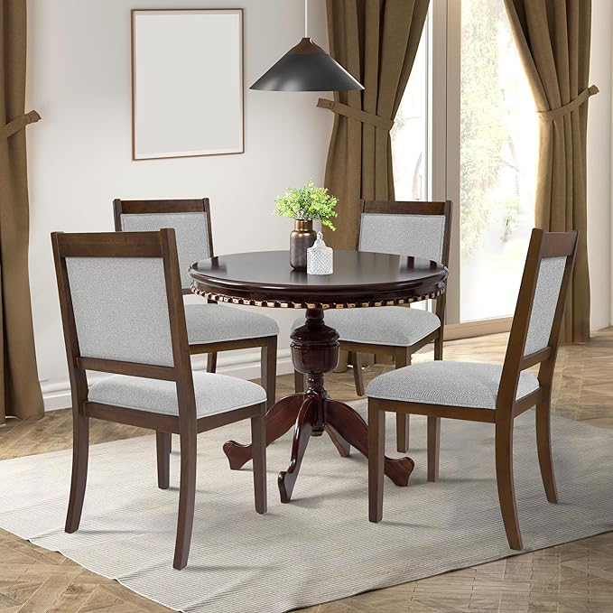 HomePop Classic Parsons Dining Chairs, Gray solid woven (set of 2) - LeafyLoom