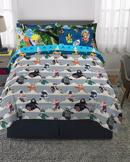 Naruto Anime Bedding Super Soft Comforter and Sheet Set with Sham, 7 Piece Full Size, By Franco - LeafyLoom