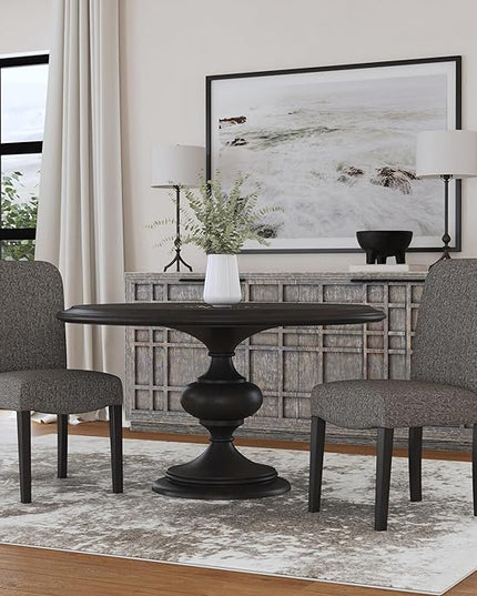 HomePop Classic Parsons Dining Chairs, Black Woven (set of 2) - LeafyLoom