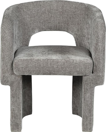 Meridian Furniture Emmet Collection Modern | Contemporary Dining Accent Chair with Rich Fabric, Steel Inner Frame, 26" W x 23.5" D x 30" H, Grey - LeafyLoom