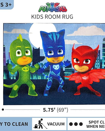 Franco Kids Room Non Slip Area Rug, 69 in x 52 in, PJ Masks - LeafyLoom