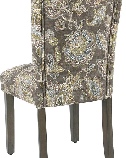 HomePop Parsons Classic Upholstered Accent Dining Chair, Set of 2, Multicolor Gray Floral - LeafyLoom