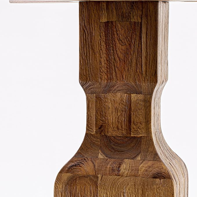 East West Furniture I3AB5-N35 Irving 5 Piece Room Set Includes a Round Dining Table with Pedestal and 4 Doeskin Linen Fabric Upholstered Parson Chairs, 48x48 Inch - LeafyLoom