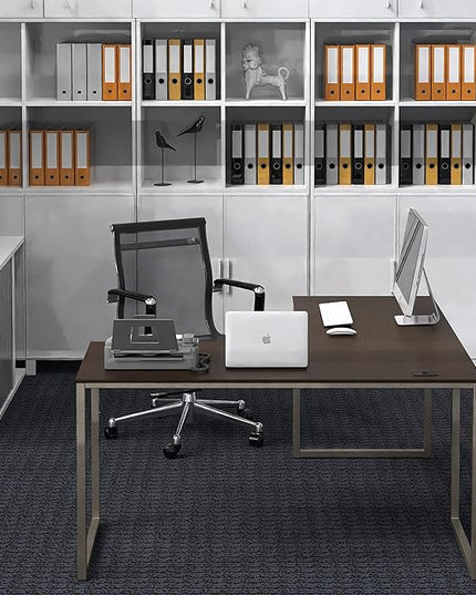 SHW Home Office 55 Inch Large L Shaped Corner Desk, 24" Deep, Espresso - LeafyLoom