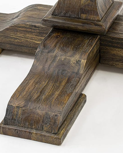 East West Furniture I3AB7-747 Irving 7 Piece Modern Dining Set Consist of a Round Wooden Table with Pedestal and 6 Light Sable Linen Fabric Parson Chairs, 48x48 Inch - LeafyLoom