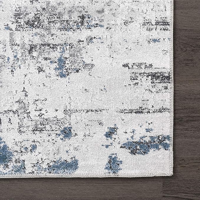 nuLOOM Dali Abstract Machine Washable Area Rug, 4x6, Grey - LeafyLoom