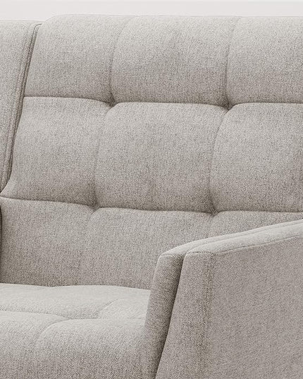 Christopher Knight Home Evelyn Mid Century Modern Fabric Arm Chair, Beige & Walnut - LeafyLoom